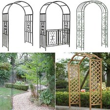 Metal Wooden Garden Arch Rose
