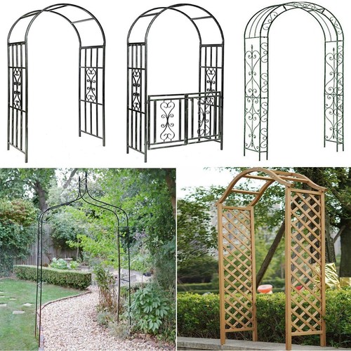 Metal wooden garden arch - garden,