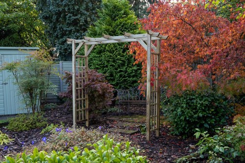 Wooden garden arch flat - garden,